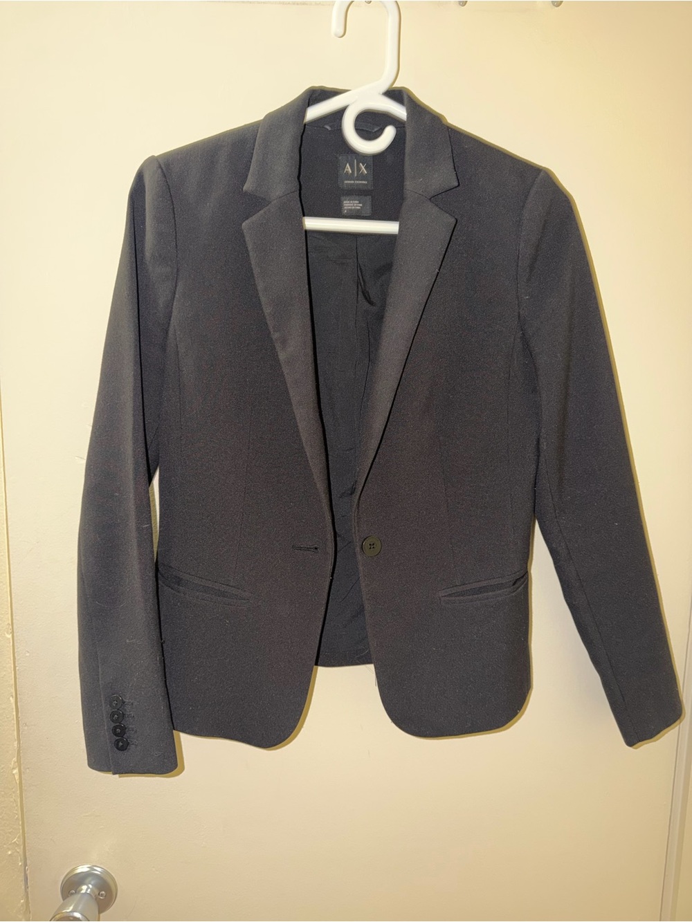 Armani Exchange Women's Black Single-Button Tailored Blazer